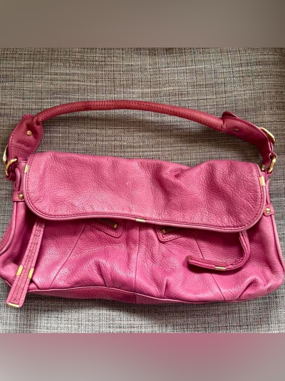 Vintage Pink Leather Shoulder Bag